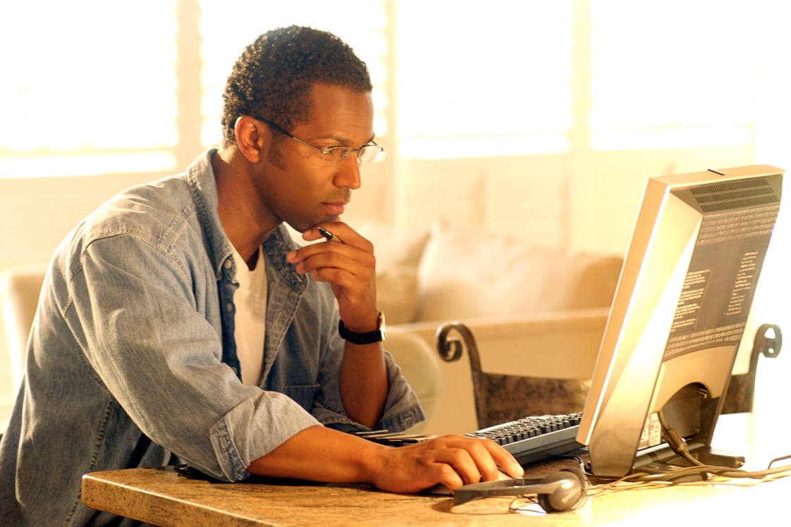 Man using computer